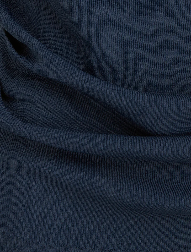 Top uni sans manches à col bénitier - Marine